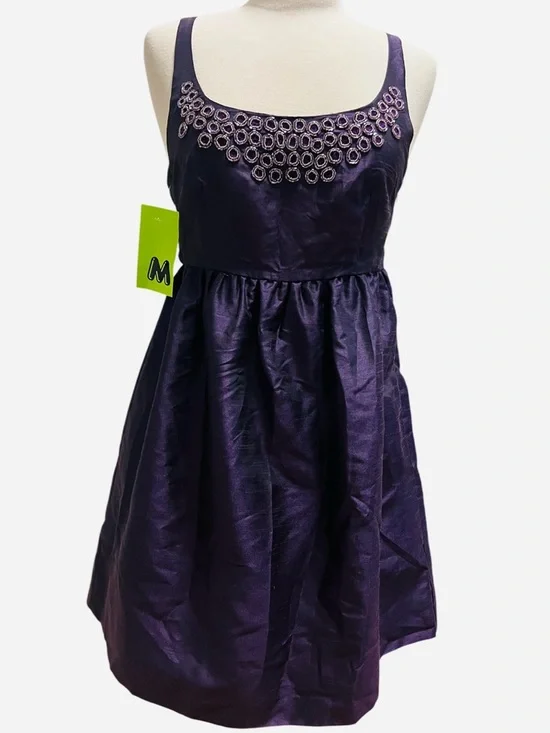 NWOT- CHARLOTTE RUSSE /PLUM PURPLE Embellished Party Dress - Picture 1 of 9